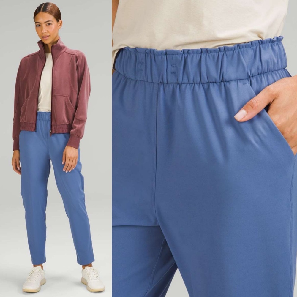 Lululemon Stretch High-Rise Pants Water Drop Blue Womens Size 4 Luxtreme Relaxed